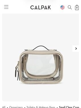Calpak Small Clear Cosmetics Case in Stone